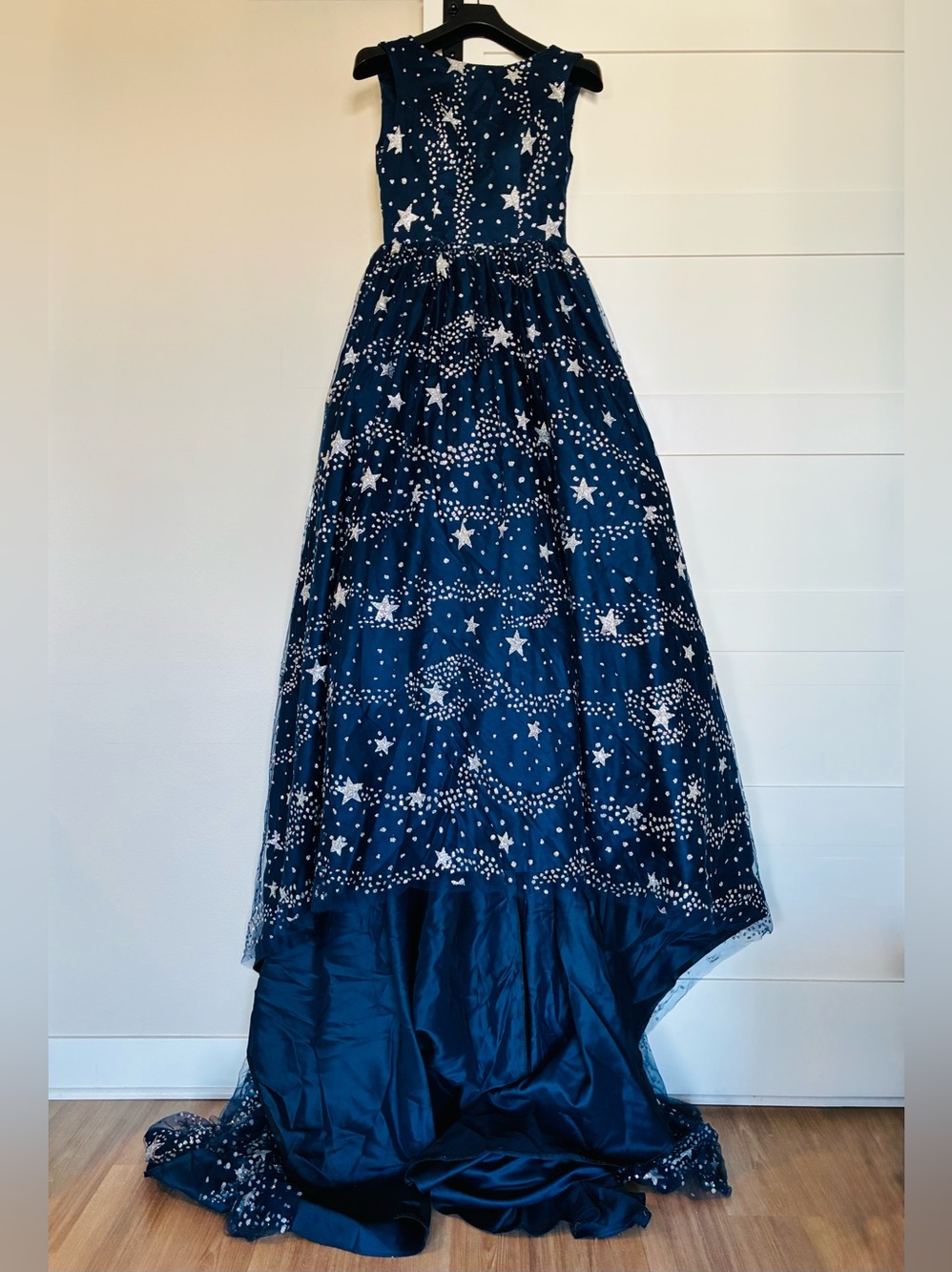 M Stunning Midnight Blue Starry Night Prom Dress | Glitter Tulle Gala Gown 🌌🌃